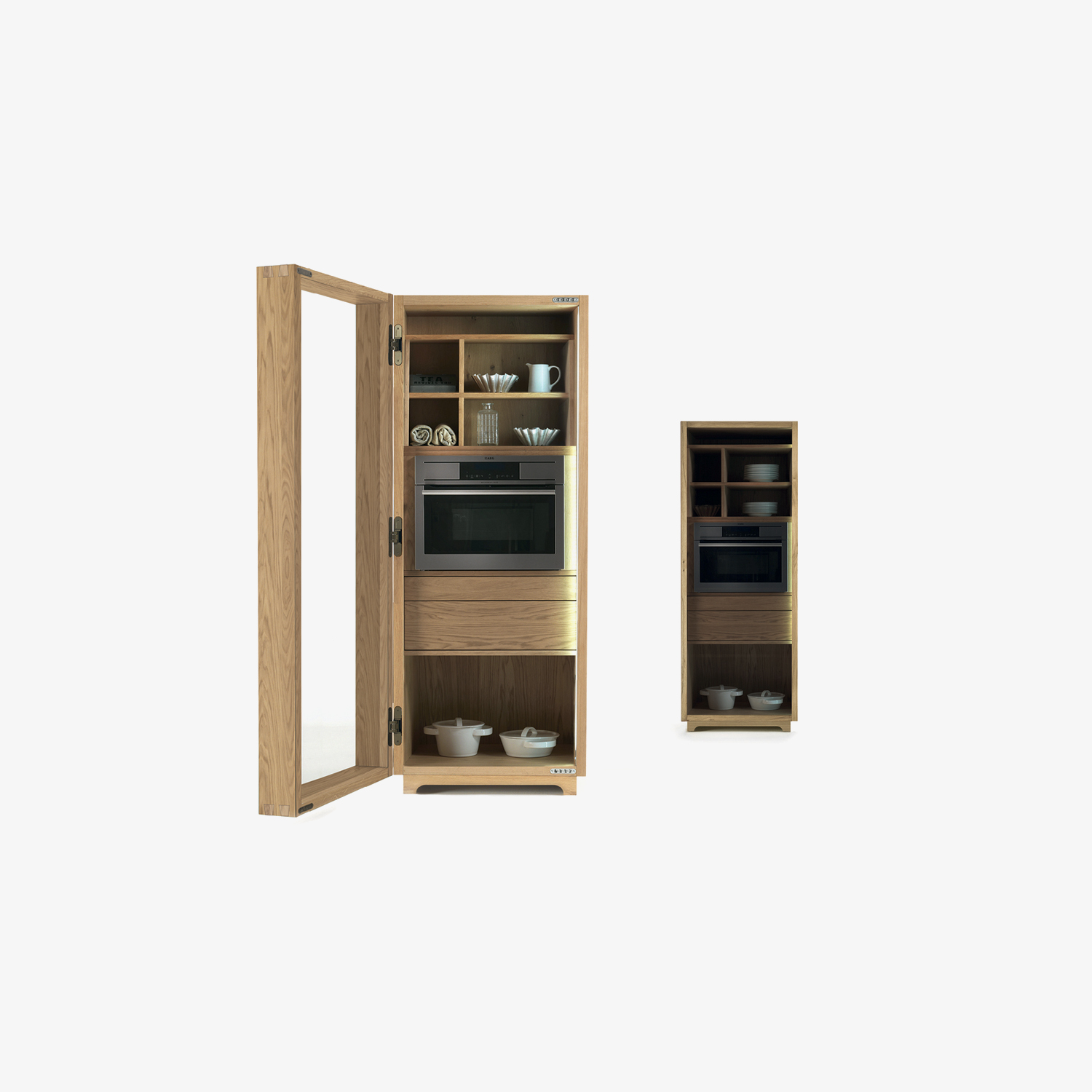 Mobile contenitore vetro legno CAMBUSA COOK GLASS SMALL