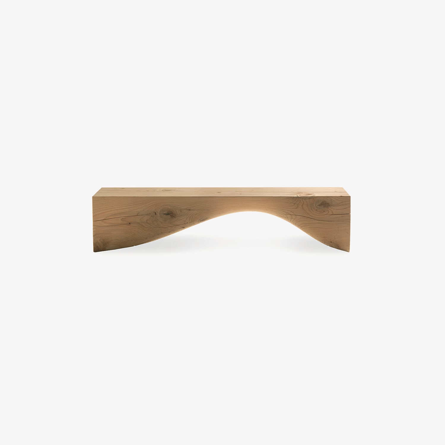 Panca legno massello CURVE BENCH | Panca in legno per esterni | Panca di design | Panca